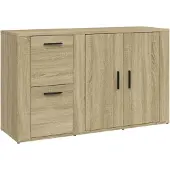 vidaXL Dressoir 100x33x59,5 cm bewerkt hout sonoma eikenkleurig