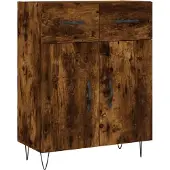 vidaXL Hoge kast 69,5x34x180 cm bewerkt hout gerookt eikenkleurig