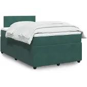 vidaXL Boxspring met matras fluweel donkergroen 120x200 cm