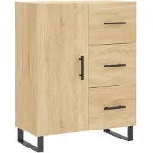 vidaXL Hoge kast 69,5x34x180 cm bewerkt hout sonoma eikenkleurig
