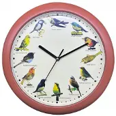 Herzberg Hg-03701: Klok met vogelgeluid Japanse Zangvogel - Hout