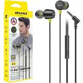 Awei L5 stereo hoofdtelefoon 3,5 mm jack zwart/zwart