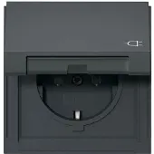 Gira TX44 waterdicht 1V Wandcontactdoos met randaarde klapdeksel Antraciet 445467