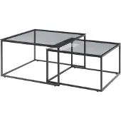 En.casa Salontafel Tromlaslo set van 2 grijs en zwart []
