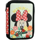 Disney Minnie, bloemenprint, etui met twee compartimenten, gevuld set