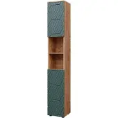 Vicco Irma Badkamermeubel – 30 x 192 cm Groen/gouden eik