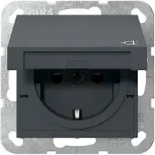 Gira SCHUKO-stopcontact, met kinderbeveiliging, systeem 55, antraciet, 1 stuk.