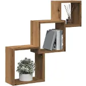 vidaXL Wandplanken kubus 68x15x68cm bewerkt hout artisanaal eikenkleur