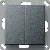 Giersiepen Accessoires schakelprogramma, Draadloze wandtrans. batterijvrij 2-voudig antraciet 242228