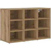 vidaXL Schoenenkast 77,5 x 30 x 51 cm Bewerkt hout Artisanaal eiken
