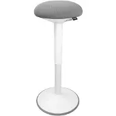 123inkt ergonomische ronde zit-stakruk met gasveer wit (57 cm - 82 cm)