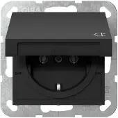 Gira System 55 wandcontactdoos RA m/deksel inbouw Mat zwart