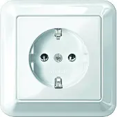 Merten SCHUKO-stopcontact StK MEG2301-1219, vlak, polarwit, glanzend. ATELIER-M