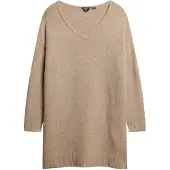 Superdry Gebreide jurk lichtbeige