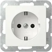 Gira 418303 SCHUKO-stopcontact met klep, SRK-systeem, 55, glanzend, zuiverwit