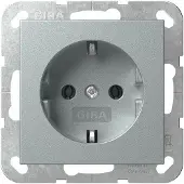 Gira SCHUKO-stopcontact, systeem 55, aluminium, 1 stuk.