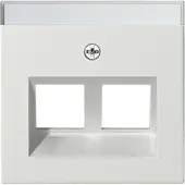 Gira System 55 centraalplaat data voor draagring Modular Jack 2-voudig Glanzend wit