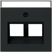 Gira System 55 centraalplaat data voor draagring Modular Jack 2-voudig Mat zwart