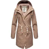NAVAHOO Functionele jas 'Tropical Storm' taupe / donkergroen / oranje / wit