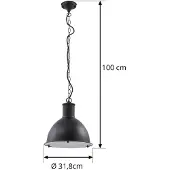 LINDBY buiten hanglamp Luciane, zwart, aluminium, Ø 31,8 cm dimbaar, zwart, Aluminium