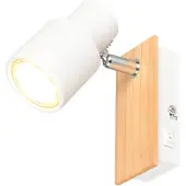 TRIO Design wandlamp Pierre wit met hout