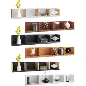 VCM Honsa wandkast wandmontage 4 planken wit, eik decor.