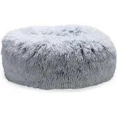 Beeztees Siba - Orthopedische - Donut Hondenmand - Fluffy Hondenmand - Kattenmand - Grijs - 50x50x20 cm