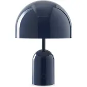 Tom Dixon Accu-tafellamp BELL PORTABLE, indigo, 28 cm IP44 dimbaar, blauw, Woon-/ Eetkamer, Kunststof, Design