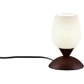 TRIO Tafellamp roestbruin Cup Ii wit glas