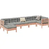 vidaXL 7-delige Loungeset met kussens massief douglas vurenhout