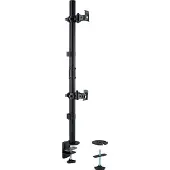 Kensington Monitor arm 2 Schermen - Verticale Bevestiging - tot 32" Landscape en 29" Portret - tot 9kg