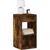 vidaXL Nachtkastje met lade 35x34x66,5 cm gerookt eikenkleurig