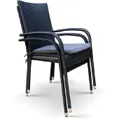 SenS-Line Tuinstoel Rhodos - Stapelbaar - Wicker - Zwart -