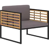 vidaXL Tuinstoelen 2 st met kussens massief acaciahout donkergrijs