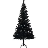 vidaXL Kunstkerstboom met standaard 210 cm PVC zwart
