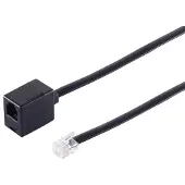 S-Impuls RJ12 - RJ12 telefoon verlengkabel / zwart - 15 meter