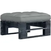 vidaXL Tuinhocker pallet zwart geïmpregneerd grenenhout