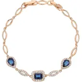 NAEMI Armband donkerblauw / rose-goud / transparant