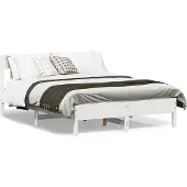 vidaXL Bedframe zonder matras massief grenenhout wit 140x200 cm