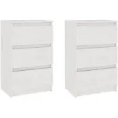 vidaXL Nachtkastjes 2 st 40x29,5x64 cm massief grenenhout wit