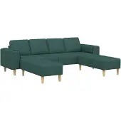 vidaXL Woonkamerbank 3 st Donkergroen Polyester