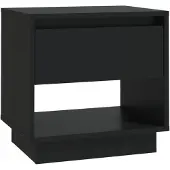 vidaXL Nachtkastje 45x34x44 cm bewerkt hout zwart