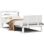 vidaXL Bedframe met hoofdeinde zonder matras 90x200 cm wit
