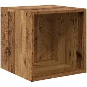 vidaXL Wandkast Muurmontage Oudhout 37 x 37 x 37 cm Bewerkt hout