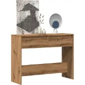 vidaXL Wandtafel 100x35x76,5 cm bewerkt hout artisanaal eikenkleurig