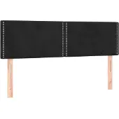 vidaXL Hoofdborden 144x5x78/88 cm fluweel zwart