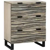 vidaXL Dressoir met lade Wit 60 x 33.5 x 75 cm Massief mangohout