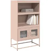 vidaXL Hoge kast 68x39x123 cm staal roze