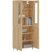 vidaXL Hoge kast 69,5x34x180 cm bewerkt hout sonoma eikenkleurig