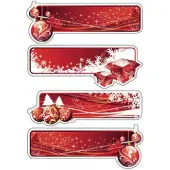Herma 15063 Stickers Geschenketiketten rood, glitter - 8 stuks